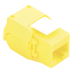 Módulo Jack Keystone Cat6A (Toolless), con Terminación en Ángulo 180 - Color Amarillo, Compatible con Faceplate y Patchpanel Linkedpro