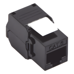 Módulo Jack Keystone Cat6A (Toolless), con Terminación en Ángulo 180 - Color Negro, Compatible con Faceplate y Patchpanel Linkedpro