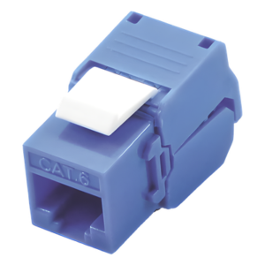 Módulo Jack Keystone Cat6 (Toolless), con Terminación en Ángulo 180 Grados Color Azul, Compatible con Faceplate y Patchpanel Linkedpro