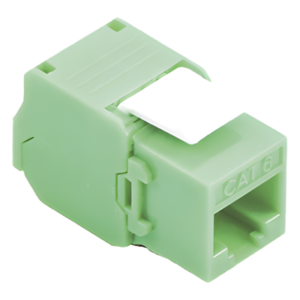 Módulo Jack Keystone Cat5e (Toolless), con Terminación en Ángulo 180 - Color Verde, Compatible con Faceplate y Patchpanel Linkedpro