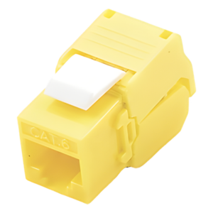 Módulo Jack Keystone Cat6 (Toolless), con Terminación en Ángulo 180 - Color Amarillo, Compatible con Faceplate y Patchpanel Linkedpro
