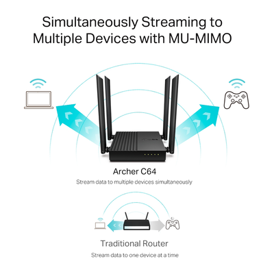 Router inalámbrico AC 1200 doble banda MU-MIMO, 1 puerto WAN 10/100/1000 Mbps Y 4 puertos LAN 10/100/1000 Mbps - Imagen 6