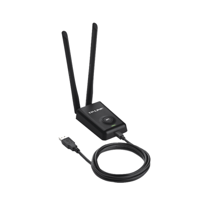 Adaptador de alta potencia USB inalámbrico N 300 Mbps 2.4 GHz con 2 antenas externas de 5 dBi - Imagen 2