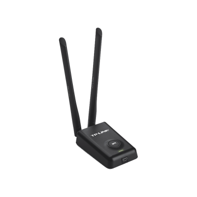 Adaptador de alta potencia USB inalámbrico N 300 Mbps 2.4 GHz con 2 antenas externas de 5 dBi