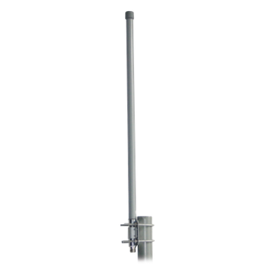 Antena omnidireccional de 2.4 GHz, Cobertura a 360º, Cobertura amplia y flexible , Ganancia 15 dBi, dimensiones 3.8 x 1.5 mts , conector N-Hembra, con montaje incluido