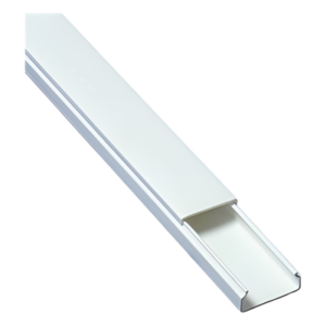 Canaleta blanca de PVC auto extinguible, sin división, 20 x 10 mm, tramo de 2.5 m (5101-01260)