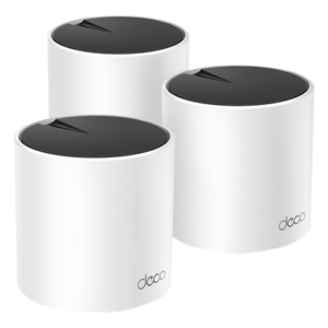 Kit 3 Routers Inalámbricos MESH Interior para Hogar / Doble Banda Wi-Fi 6 AX3000 Mbps / 3 Puerto Gigabit WAN/LAN / 2 Antenas Internas / Administración Mediante la App Deco (iOS, Android) / Protección HomeShield