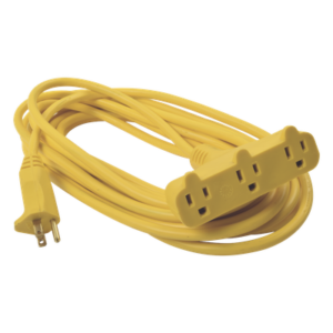 Extensión Eléctrica Tipo Abanico Uso Rudo 8 metros/ 127 V CA - 10 A Máximo / Color Amarilla.