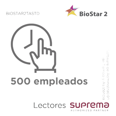 Software de Administración de Tiempo y Asistencia para 500 empleados, para Lectores SUPREMA
