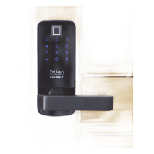 Cerrojo Electrónico con Manija para Puerta de Madera/ Huella/ Contraseña/ Tarjeta