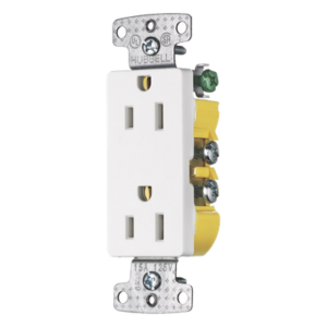 Contacto Duplex Decorador 15A 125V, 2 Polos, 3 Hilos, Color Blanco (Nema5-15R).