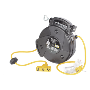 Carrete de Cable comercial (12/3 rudo), para 125 V CA, 12.2 m de longitud con salida triple de 15 A.