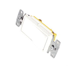 Interruptor Unipolar Residencial 15 A 120-277 V, Cableado Lateral y Trasero, Color Blanco.