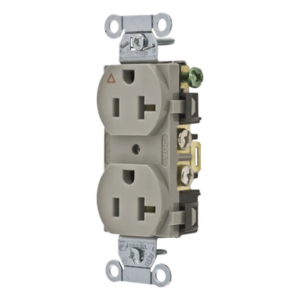 Contacto Dúplex Conexión a Tierra Aislada/ 20 A 125 V/ 2 polos 3 Hilos/ Color Gris/ Nema 5- 20R/ Grado Comercial.