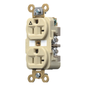 Contacto Dúplex Conexión a Tierra Aislada/ 20 A 125 V/ 2 polos 3 Hilos/ Color Marfil/ Nema 5- 20R/ Grado Industrial.
