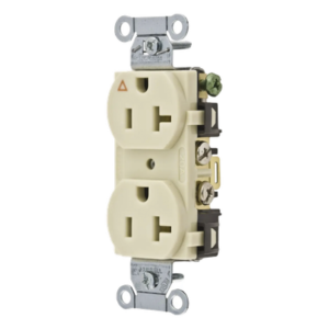 Contacto Dúplex Conexión a Tierra Aislada/ 20 A 125 V/ 2 polos 3 Hilos/ Color Marfil/ Nema 5- 20R/ Grado Comercial.