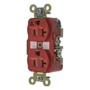 Contacto Dúplex Conexión a Tierra Aislada/ 20 A 125 V/ 2 polos 3 Hilos/ Color Rojo/ Nema 5- 20R/ Grado Industrial.