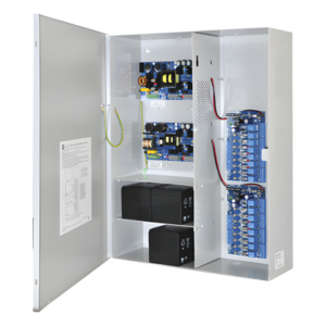 Fuente de poder DUAL ALTRONIX de 12 Vcc @ 9.3 Amper, y 24 Vcc @ 9.6 Amper con 16 salidas, con capacidad de batería de respaldo, requiere batería, para aplicaciones de control de acceso, alarmas, CCTV, con voltaje de entrada en 120 Vca
