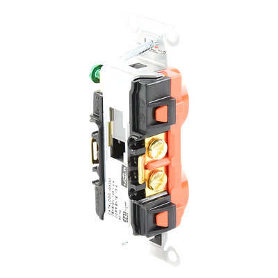 Contacto Dúplex Conexión a Tierra Aislada/ 15A 125V/ 2 polos 3 Hilos/ Nema 5-15R /Grado Comercial/ Color Naranja. - Imagen 2