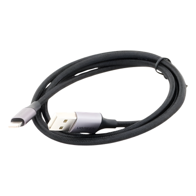 Cable USB-A a Lightning | 1 Metro (3.28 Pies) | Certificado MFi | Carga Rápida 5V/2.4 A | 480 Mbps | Conector C94 | Adecuado para iPhone, iPad y iPod | Protección Integrada | Caja de Aluminio | Nylon Trenzado | Color Negro - Imagen 2
