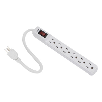 Multicontacto con cable 30 cm. 6 tomas 127 Vca línea, tierra, neutro 15 A max. - Imagen 3