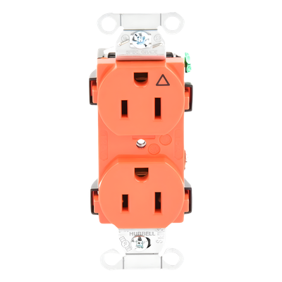 Contacto Dúplex Conexión a Tierra Aislada/ 15A 125V/ 2 polos 3 Hilos/ Nema 5-15R /Grado Comercial/ Color Naranja. - Imagen 3