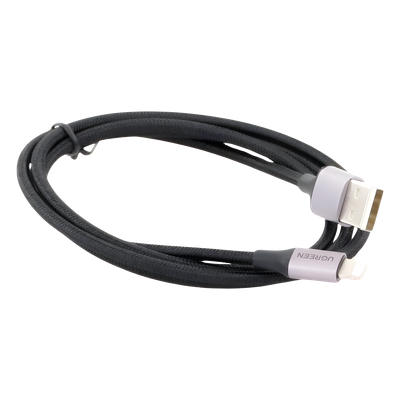 Cable USB-A a Lightning | 1 Metro (3.28 Pies) | Certificado MFi | Carga Rápida 5V/2.4 A | 480 Mbps | Conector C94 | Adecuado para iPhone, iPad y iPod | Protección Integrada | Caja de Aluminio | Nylon Trenzado | Color Negro - Imagen 3