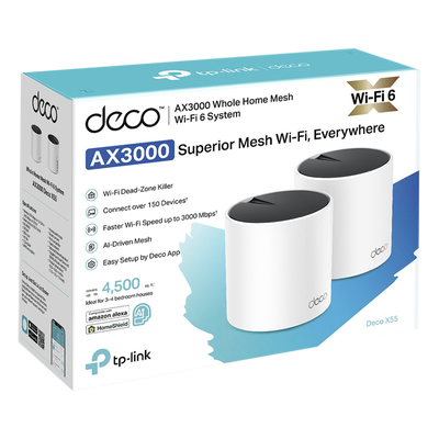 Kit 2 Routers Inalámbricos MESH Interior para Hogar / Doble Banda Wi-Fi 6 AX3000 Mbps / 3 Puerto Gigabit WAN/LAN / 2 Antenas Internas / Administración Mediante la App Deco (iOS, Android) / Protección HomeShield - Imagen 3