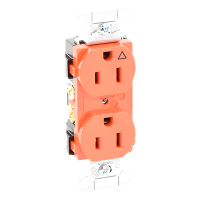 Contacto Dúplex Conexión a Tierra Aislada/ 15A 125V/ 2 polos 3 Hilos/ Nema 5-15R /Grado Comercial/ Color Naranja. - Imagen 4