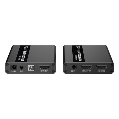 Kit Extensor HDMI para distancias de 70 metros / Soporta resoluciones 720 y 1080P @ 60 Hz / Cat 6, 6a y 7 / Cero Latencia / Uso 24/7 / HDR10 / Salida Loop / Configuración EDID / Soporta control remoto del equipo fuente / Salida de audio de 3.5mm - Imagen 5
