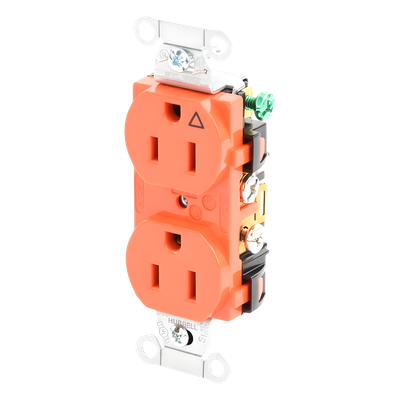 Contacto Dúplex Conexión a Tierra Aislada/ 15A 125V/ 2 polos 3 Hilos/ Nema 5-15R /Grado Comercial/ Color Naranja. - Imagen 6