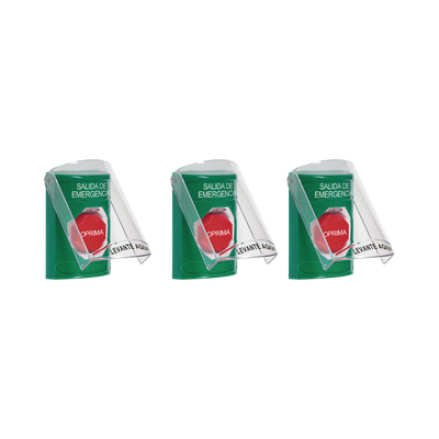 Paquete de 3 Botones con 3 Diferentes Métodos de Activación y 3 Mensajes Diferentes, Color Verde