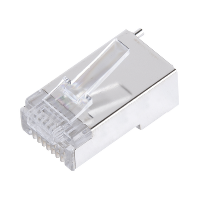 Bote con 100 Piezas de Plug Modular RJ45 Cat5e blindado, chapado de oro a 30 micras para durabilidad extrema CON PIN DE TIERRA - Imagen 4