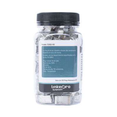 Bote con 100 Piezas de Plug Modular RJ45 Cat6 blindado con pin de tierra, chapado de oro a 30 micras para durabilidad extrema - Imagen 2