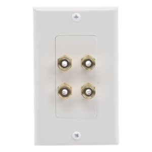 Placa de Pared | Postes de Unión Tipo Banana | Conexión para 2 Altavoces | Fácil Instalación | Conectores Chapados en Oro