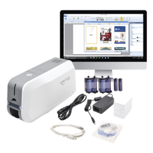 Kit de Impresora tarjetas de PVC / Puede Crecer a Laminador/ Una Cara / Incluye: 2 x Ribbon a Color, 100 Tarjetas PVC, Kit de Limpieza, Software