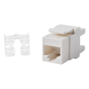 Módulo Jack Keystone Cat6 con Terminación 110 (Punchdown) Ángulo 180 - Color Blanco