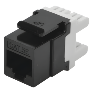 Módulo Jack Keystone Cat5e con Terminación en Ángulo 180 - Color Negro