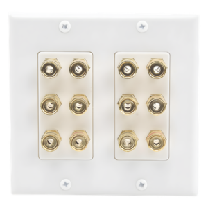 Placa de Pared | Postes de Unión Tipo Banana | Conexión para 6 Altavoces | Fácil Instalación | Conectores Chapados en Oro