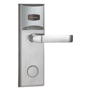 Cerradura para Hotel Derecha / MIFARE® 13.56 MHz / 5 Pestillos / Acero Inoxidable / 224 Eventos / Apertura de Emergencia