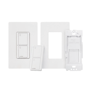 Kit, Apagador, base para empotrar en pared el control remoto PICO, tapa, ideal para el control de iluminación, integrable al HUB de Caseta y su App