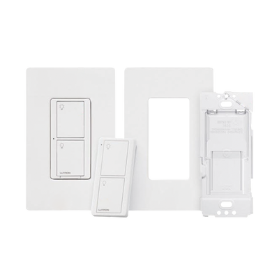 Kit, Apagador, base para empotrar en pared el control remoto PICO, tapa, ideal para el control de iluminación, integrable al HUB de Caseta y su App