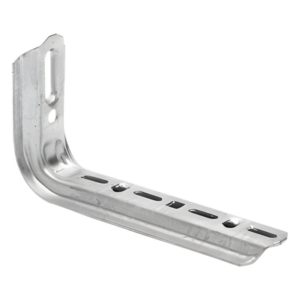 Ménsula omega tipo L inteligente, 310 mm de ancho, con acabado Electro Zinc
