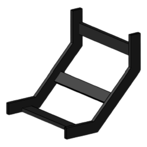 Curva vertical interior epoxica para charola tubular de 4" de ancho, incluye cople y tornillería