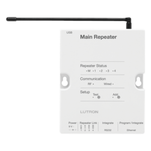 Repetidor principal para sistema de control de iluminación RadioRA 2, con reloj astronómico y puertos Ethernet, RS232 y RS485, admite hasta 100 dispositivos