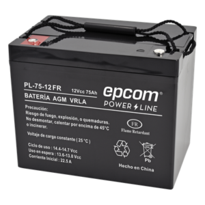 Batería 12 Vcc / 75 Ah / UL / Tecnología AGM-VRLA / Retardante a la flama/ Uso en: Aplicaciones fotovoltaicas / Terminales tipo M6 / Cargador recomendado CHR-250.