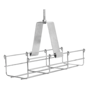 Suspensión conjunto 100 mm, para montar la charola desde el techo, con acabado Electro Zinc para varilla de 1/4, 5/16 y 3/8