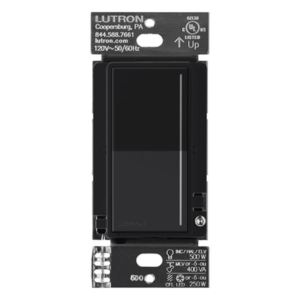 Atenuador de pared táctil Sunnata Pro LED+ con barra de luz, 250 W LED o 500 W incandescente a 120 V, requiere neutro, color negro Midnight satinado, para sistema RadioRA 3