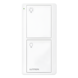 Control remoto inalámbrico Pico de 2 botones para encender y apagar luces, usable como control de mano o de pared, compatible con Caseta Wireless, RadioRA 2 y HomeWorks QS