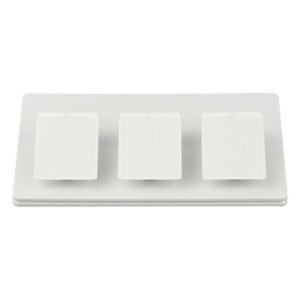 Pedestal de mesa triple para controles Pico, mantiene tres controles fijos y accesibles sobre escritorio o buró, acabado brillante color blanco